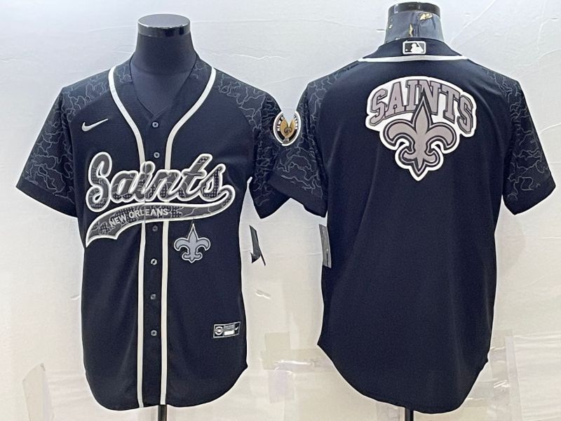 Men New Orleans Saints Blank Black Reflector 2022 Nike Co branded NFL Jersey->new orleans saints->NFL Jersey